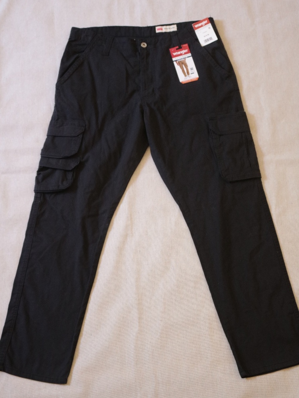 Wrangler Five Star Premium Cargo Pants Men's 34x30 Black Regular Taper NWT